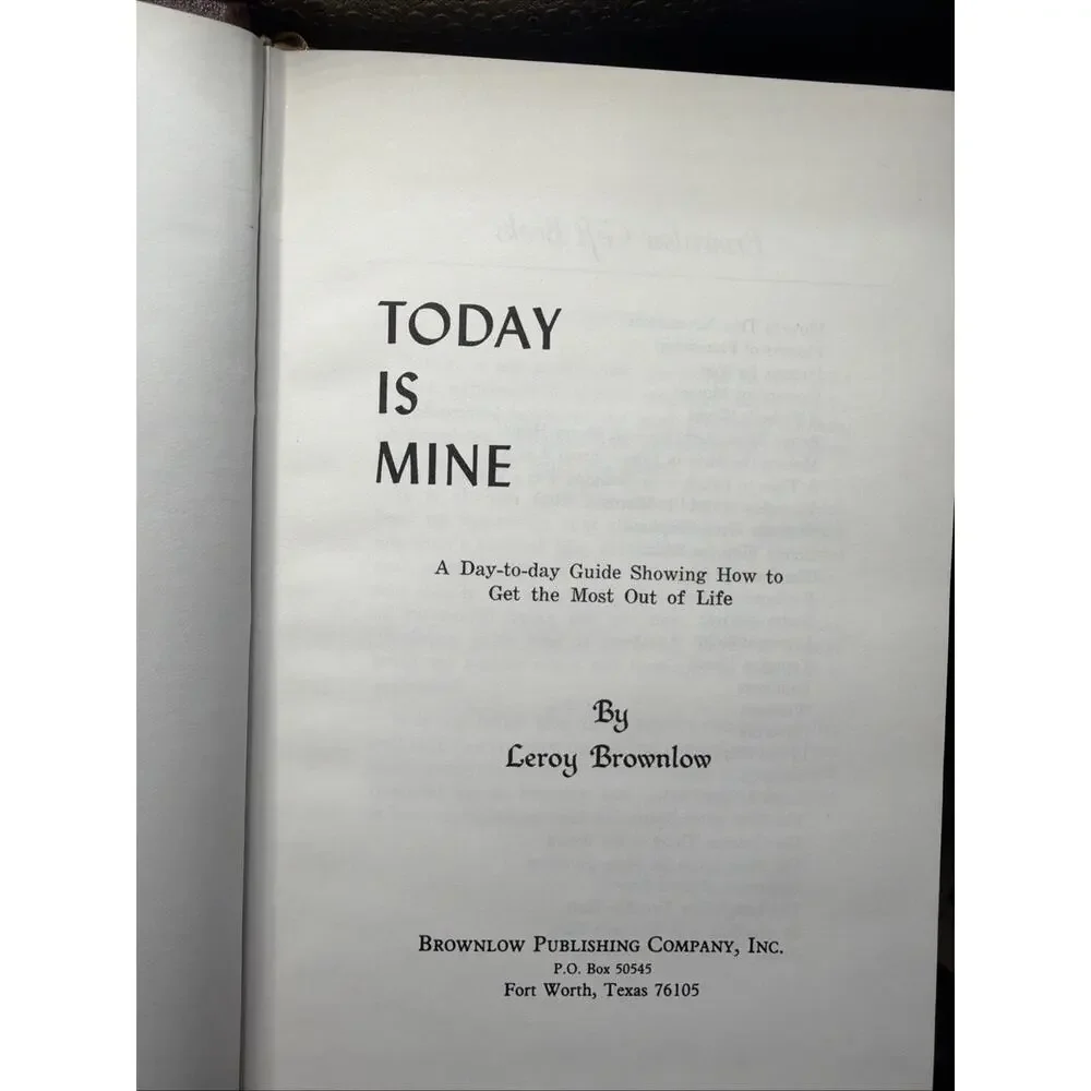 Today is Mine - Hardcover By Brownlow, LeRoy -SIGNED